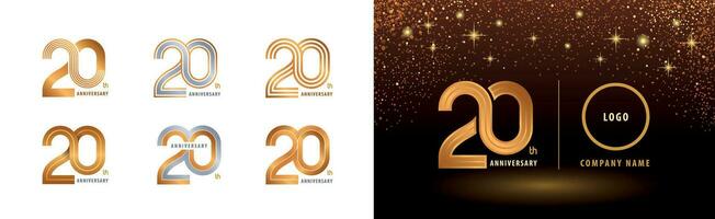 einstellen von 20 .. Jahrestag Logo Design, zwanzig Jahre Jahrestag Feier vektor