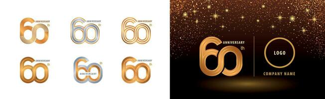 einstellen von 60 .. Jahrestag Logo Design, sechzig Jahre Jahrestag Feier vektor