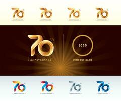 einstellen von 70 .. Jahrestag Logo Design, siebzig Jahre Feier Jahrestag Logo vektor