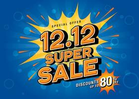12.12 Einkaufen Tag Super Verkauf Banner Vorlage Design Besondere Angebot Rabatt vektor