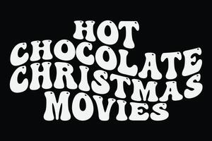 heiß Schokolade Weihnachten Filme komisch groovig wellig Weihnachten T-Shirt Design vektor