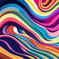 abstrakt horisontell tapet texturerad flytande bakgrund med färgrik vågor vektor illustration