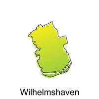 Karta av wilhelmshaven stad modern färgrik design, illustration vektor design mall