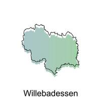 hoch detailliert Vektor Karte von willebadessen modern Umriss, Logo Vektor Design. abstrakt, Designs Konzept, Logo, Logo Element zum Vorlage.