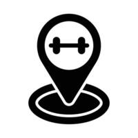 Fitnessstudio Ort Vektor Glyphe Symbol zum persönlich und kommerziell verwenden.