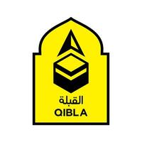 modern qibla riktning ikon, till underrätta muslim tillbedjare när bön- i offentlig platser, kan vara installerad i moskéer, bön rum, muslim bön rum i kontor eller Övrig offentlig platser vektor