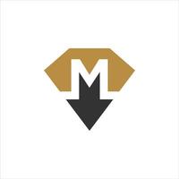 m diamant logotyp design unik vektor