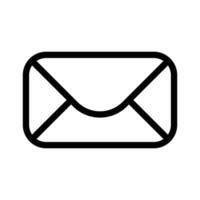 trendig e-post ikon vektor, meddelande ikon, inkorg tecken, meddelandehantering symbol, kuvert översikt svart och vit, brev sändning stroke vektor illustration