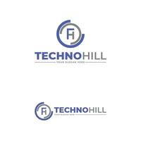 Brief th Technologie Geschäft Logo Design Vorlage vektor