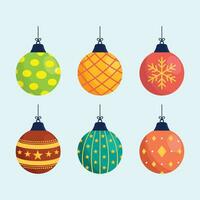 einstellen von Weihnachten Bälle. einstellen von Weihnachten Ornamente. Vektor Illustration von Weihnachten Ball Ornamente.