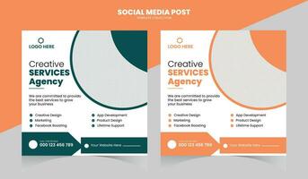 kreativ Agentur Sozial Medien Post vektor
