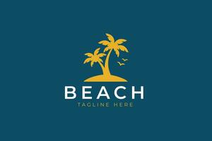 Sommer- Strand Logo Konzept. Strand Konzept Marke Identität. Sommer- Stimmung zum Urlaub und Ferien Zeichen Symbol vektor