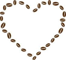 kaffe bönor i hjärta form, internationell kaffe dag vektor