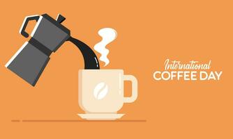 eben International Tag von Kaffee Design Hintergrund Konzept vektor