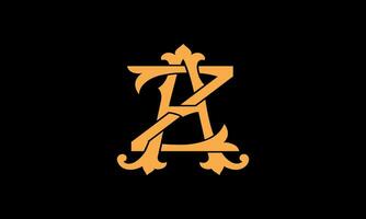 alfabet az eller za brev abstrakt monogram vektor logotyp mall