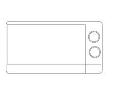 modern Mikrowelle Ofen, Küche elektrisch Gerät zum Kochen Lebensmittel. Vektor, Linie Kunst, eps vektor