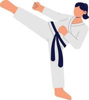 en kvinna vem praxis taekwondo illustration vektor