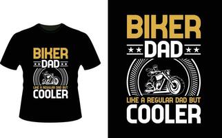 Biker Papa mögen ein regulär Papa aber Kühler oder Papa Papa T-Shirt Design oder Vater Tag t Hemd Design vektor