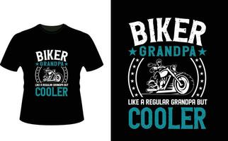 Biker Opa mögen ein regulär Opa aber Kühler oder Großvater T-Shirt Design oder Großvater Tag t Hemd Design vektor