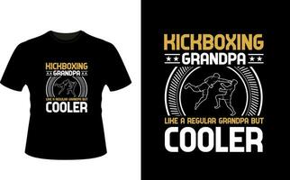 Kickboxen Opa mögen ein regulär Opa aber Kühler oder Großvater T-Shirt Design oder Großvater Tag t Hemd Design vektor