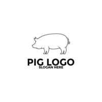 Schwein Logo Symbol Design Vorlage Vektor, Schweinefleisch Schwein Linie Kunst Logo Design vektor