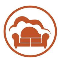 logotyp design illustration av en brun soffa på en vit bakgrund vektor
