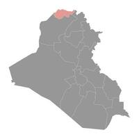 duhok Gouvernorat Karte, administrative Aufteilung von Irak. Vektor Illustration.
