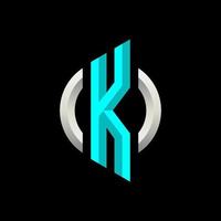 initial k gaming esport logo design modern mall vektor