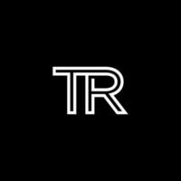 tr monogram initial stor bokstav design modern mall vektor