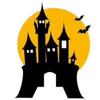 das Schloss mit das voll Mond im Halloween Szene vektor