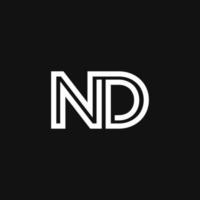 nd Logo Monogramm moderne Designvorlage vektor