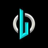 initial l gaming esport logo design modern mall vektor