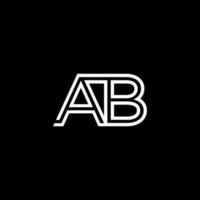 ab monogram initial stor bokstav design modern mall vektor