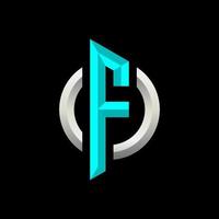 Initial f Gaming Esport Logo Design moderne Vorlage vektor