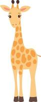 djur- däggdjur söt gul giraff vektor