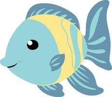 djur- vatten- fisk blå och gul fluffig vektor
