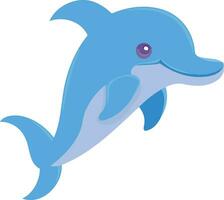 vatten- djur- delfin blå fluffig vektor