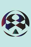 ein Logo mit ein Kreis mit ein Dreieck im das Unterseite vektor