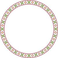 Vektor runden bunt indisch National Ornament. ethnisch Pflanze Kreis, Grenze. rahmen, Blume Ring. Mohnblumen und Blätter