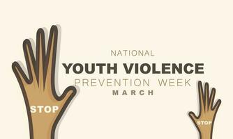 nationell ungdom våld förebyggande vecka. bakgrund, baner, kort, affisch, mall. vektor illustration.
