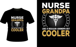 Krankenschwester Opa mögen ein regulär Opa aber Kühler oder Großvater T-Shirt Design oder Großvater Tag t Hemd Design vektor