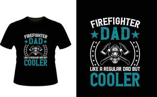 Feuerwehrmann Papa mögen ein regulär Papa aber Kühler oder Papa Papa T-Shirt Design oder Vater Tag t Hemd Design vektor