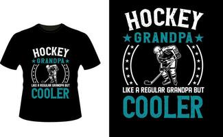 hockey morfar tycka om en regelbunden morfar men kylare eller farfar tshirt design eller farfar dag t skjorta design vektor