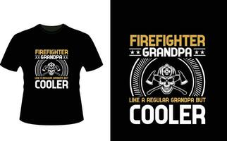 Feuerwehrmann Opa mögen ein regulär Opa aber Kühler oder Großvater T-Shirt Design oder Großvater Tag t Hemd Design vektor