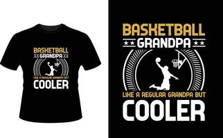 basketboll morfar tycka om en regelbunden morfar men kylare eller farfar tshirt design eller farfar dag t skjorta design vektor