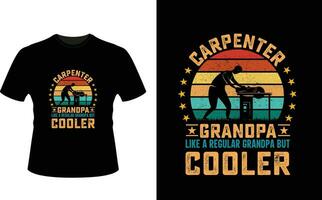 Zimmermann Opa mögen ein regulär Opa aber Kühler oder Großvater T-Shirt Design oder Großvater Tag t Hemd Design vektor