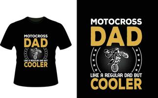 Moto-Cross Papa mögen ein regulär Papa aber Kühler oder Papa Papa T-Shirt Design oder Vater Tag t Hemd Design vektor