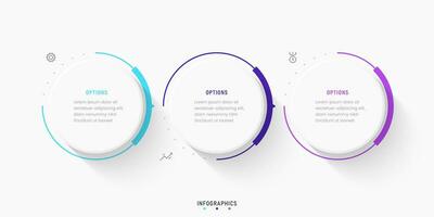 vektor infographic etikett designmall med ikoner och 3 alternativ eller steg. kan användas för processdiagram, presentationer, arbetsflödeslayout, banner, flödesschema, infograf.