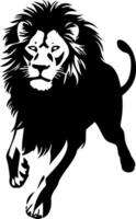 männlich Löwe wild Tier Körper im schwarz und Weiß vektor