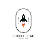 Rakete Logo Design kreativ Idee Jahrgang retro Stil vektor